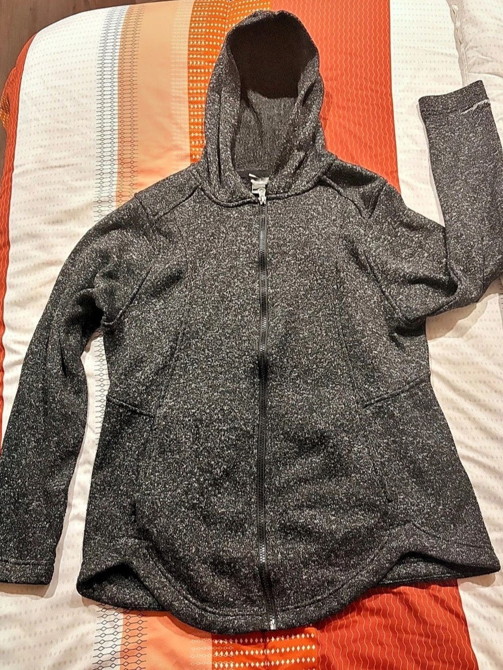 Eddie Bauer Women's Gray Hooded Full-Zip Jacket Size Large